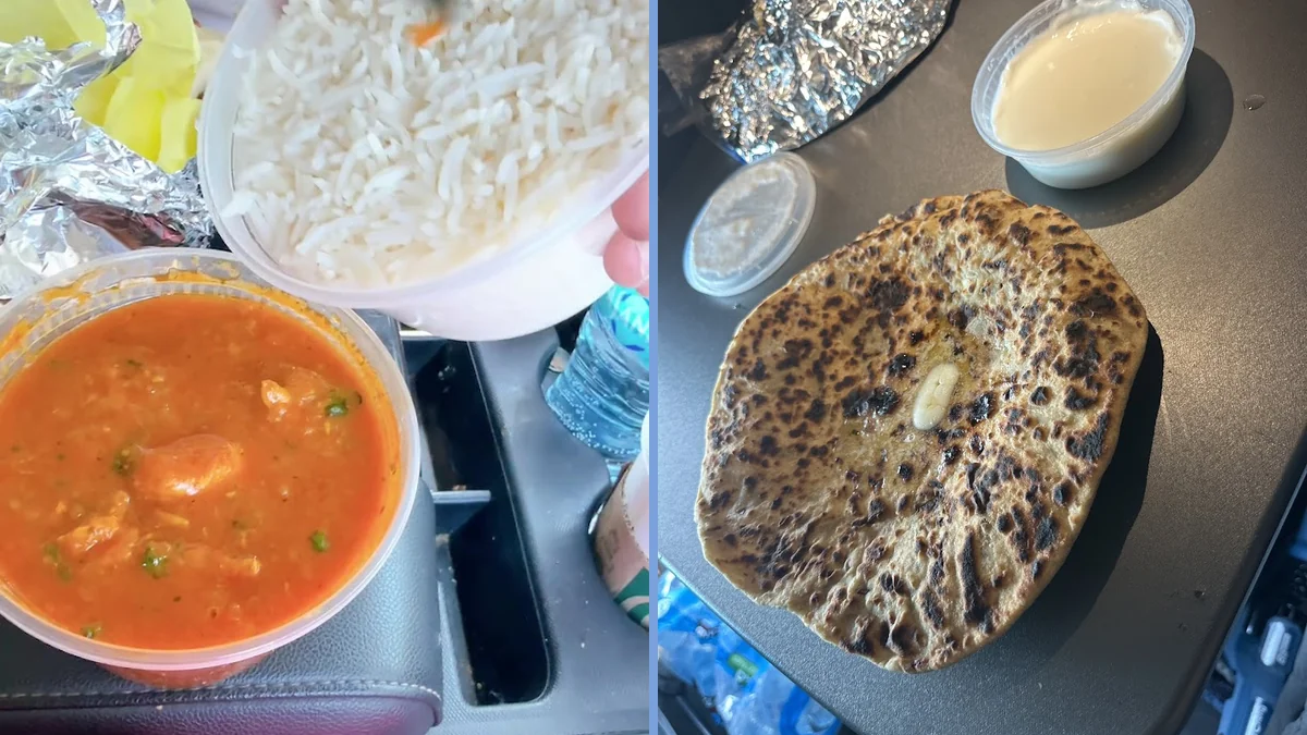 Counter service with prepared Indian food.
